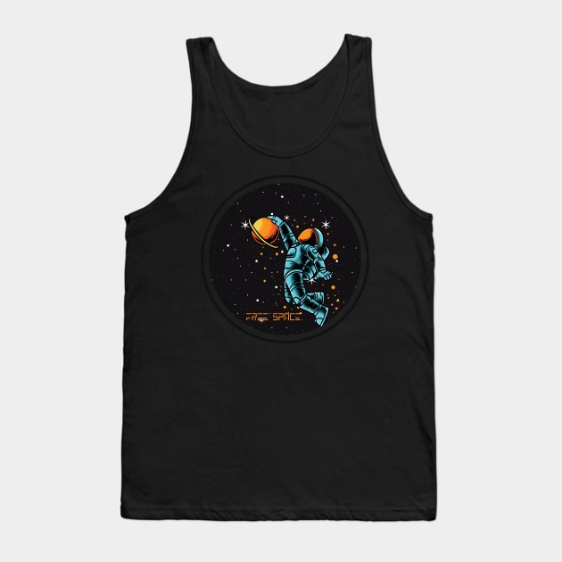 Astronaut in space with stars, planets and free space Tank Top by Pictonom